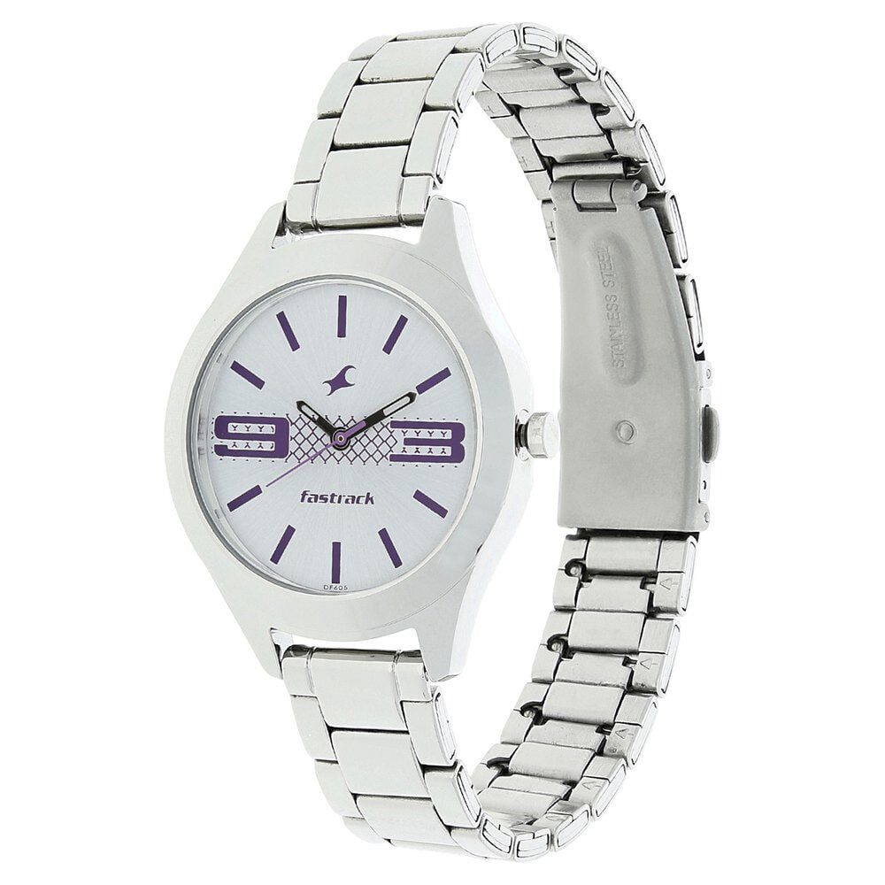 Fastrack analog silver sales dial women's watch