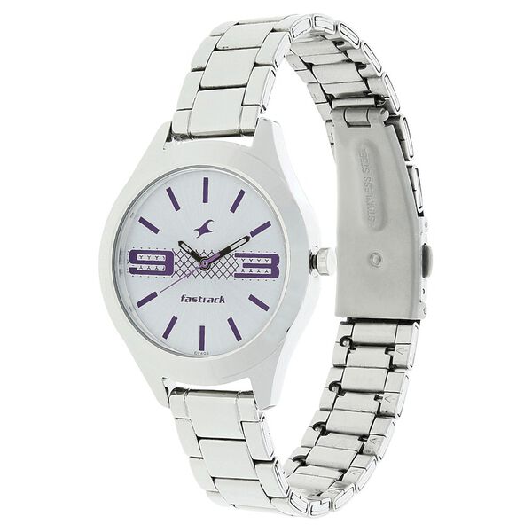 Fastrack Quartz Analog Silver Dial Stainless Steel Strap Watch for Girls - image number 1