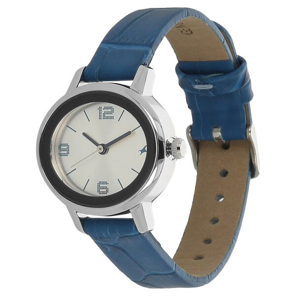 Fastrack Quartz Analog Silver Dial Leather Strap Watch for Girls - image number 1