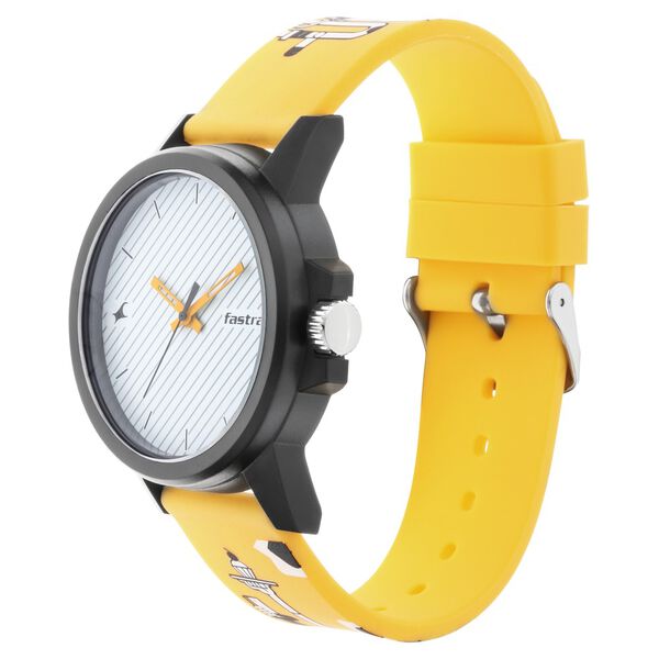 Fastrack Hashtag Quartz Analog White Dial Silicone Strap Unisex Watch - image number 2