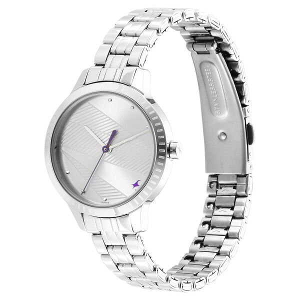 Fastrack Stunners Quartz Analog Silver Dial Metal Strap Watch for Girls - image number 2