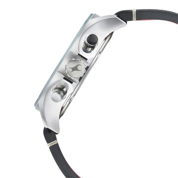 Fastrack Hitlist Quartz Chronograph White Dial Leather Strap Watch for Guys - image number 3
