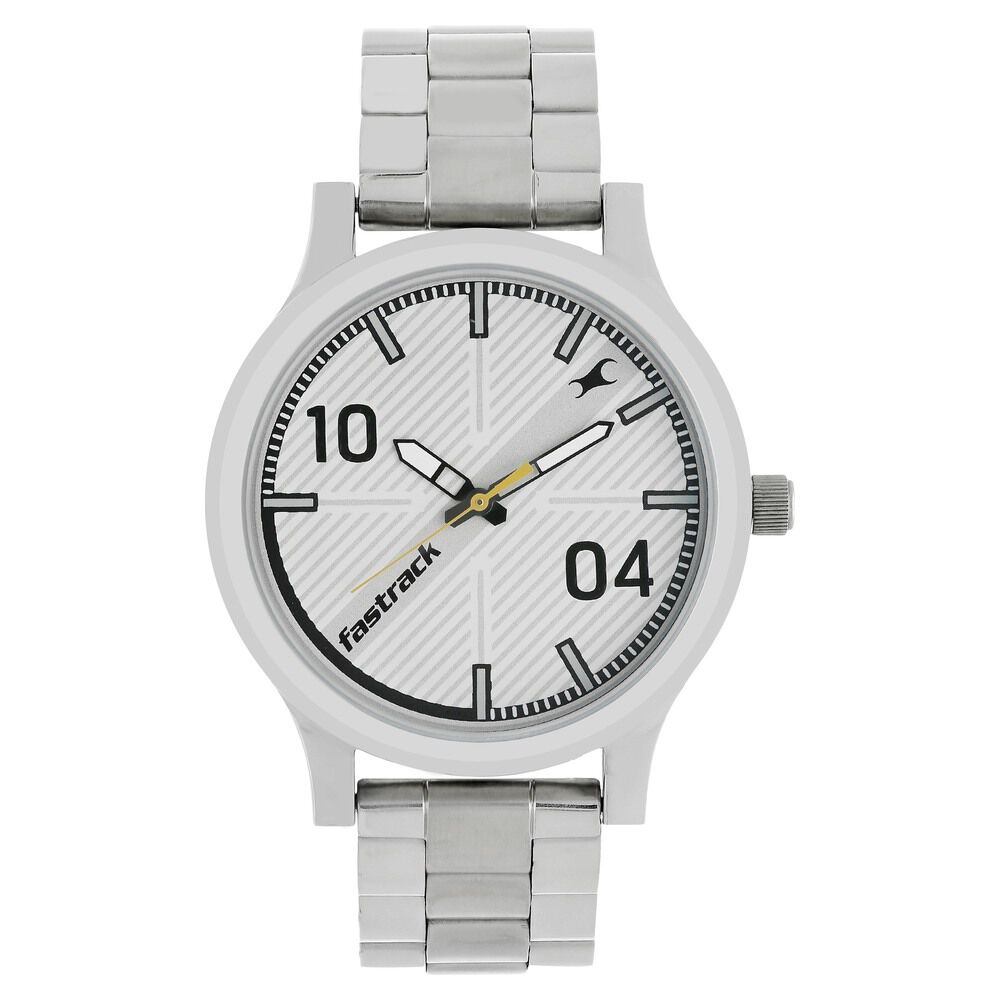 Fastrack Fundamentals Quartz Analog Brown Dial Stainless Steel Strap Watch for Guys