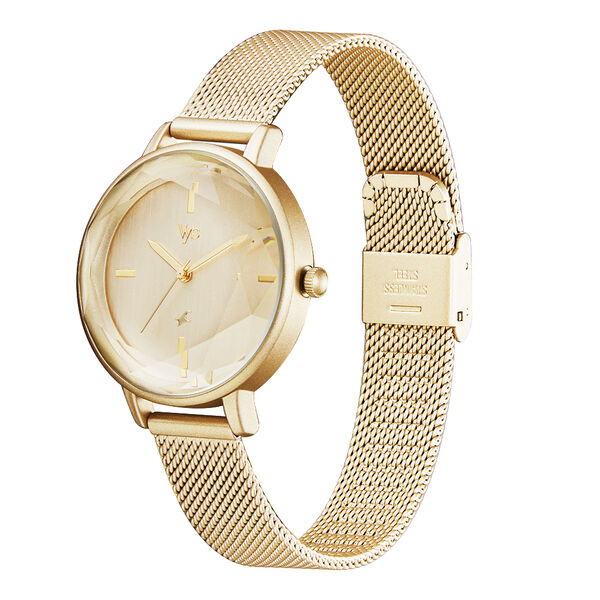 Fastrack Vyb Aurora Quartz Analog Golden Dial Stainless Steel Strap Watch for Girls - image number 3