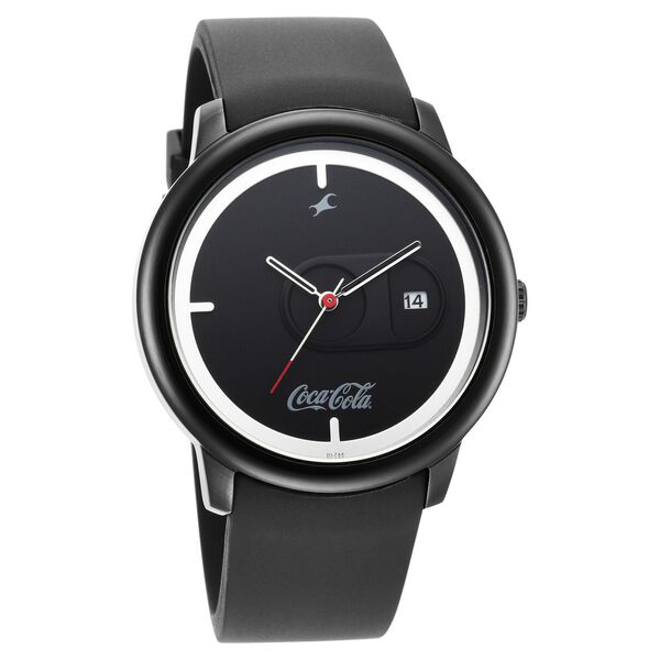 Fastrack Coca Cola Edition By Fastrack Quartz Analog with Date Black Dial Plastic Strap Watch for Guys - image number 1