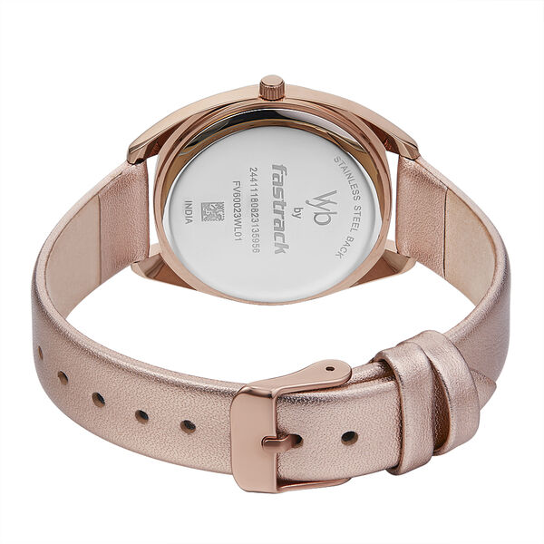 Fastrack Vyb Spotlight Quartz Analog Silver Dial Leather Strap Watch for Girls - image number 5