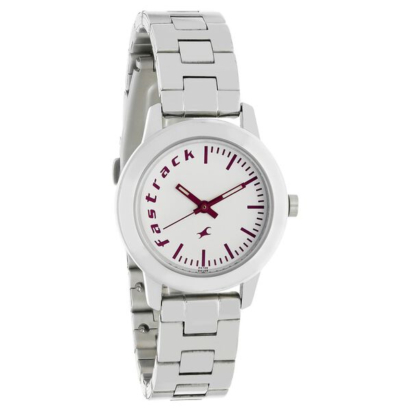 Fastrack Quartz Analog White Dial Stainless Steel Strap Watch for Girls - image number 1