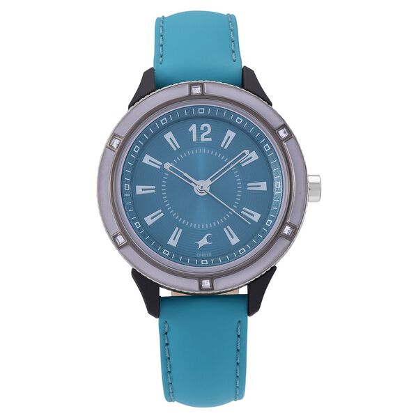 Fastrack Quartz Analog Blue Dial Leather Strap Watch for Girls - image number 1