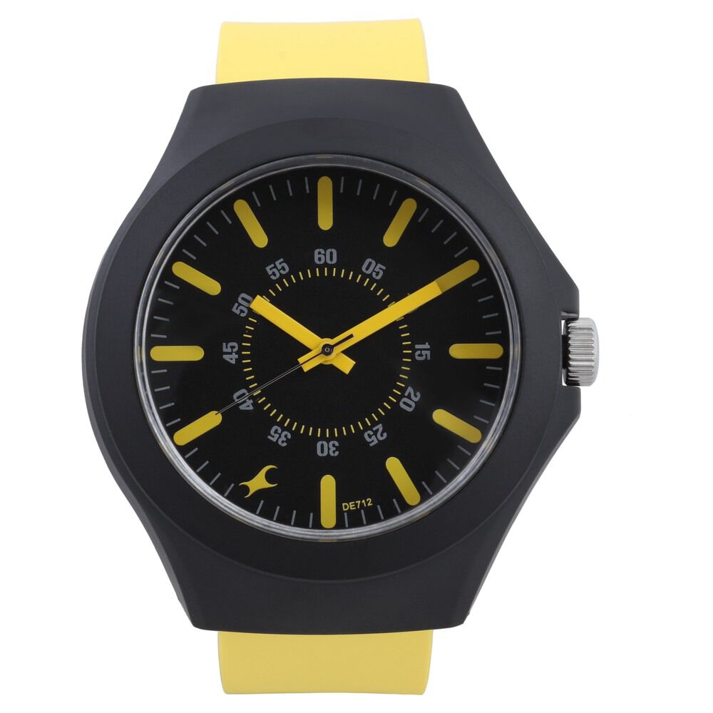 Fastrack Tees Quartz Analog Black Dial Silicone Strap Unisex Watch