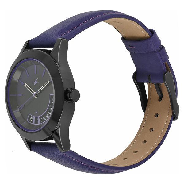 Fastrack All Nighters Quartz Analog Purple Dial Leather Strap Watch for Girls - image number 1