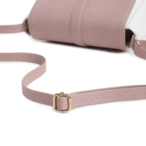 Fastrack Classic Sling Bag for Women | Stylish Crossbody Bag for Girls, Ladies, Women | Spacious, Two-Toned Bag Made of High Quality Faux Leather (Powder Pink) - image number 4