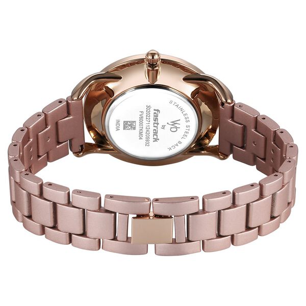 Vyb Charmer By Fastrack Quartz Analog Pink Dial Metal Strap Watch For Girls - image number 5