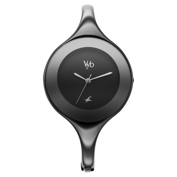 Vyb Slayer By Fastrack Quartz Analog Black Dial Metal Strap Watch For Girls - image number 2