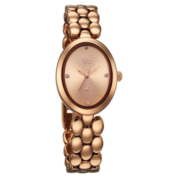 Vyb Enigma By Fastrack Quartz Analog Rose Gold Dial Rose Gold Metal Strap Watch For Girls - image number 1