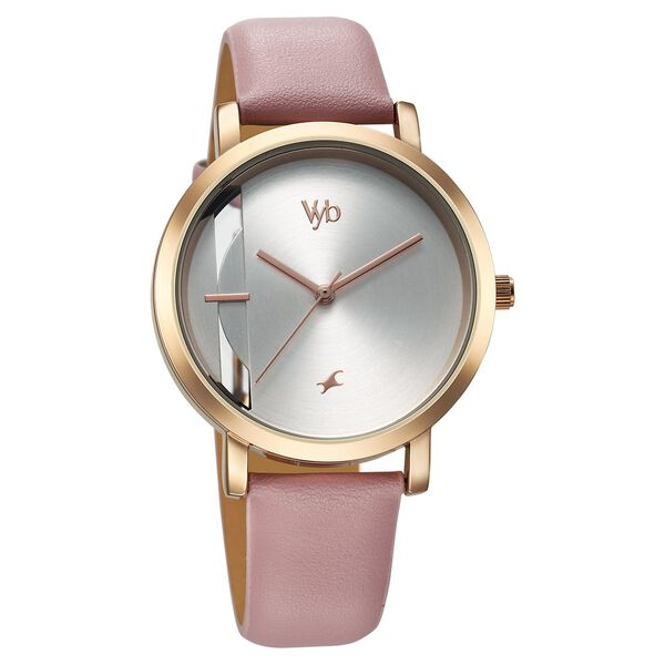 Fastrack Vyb Siren Quartz Analog Silver Dial Leather Strap Watch For Girls - image number 2
