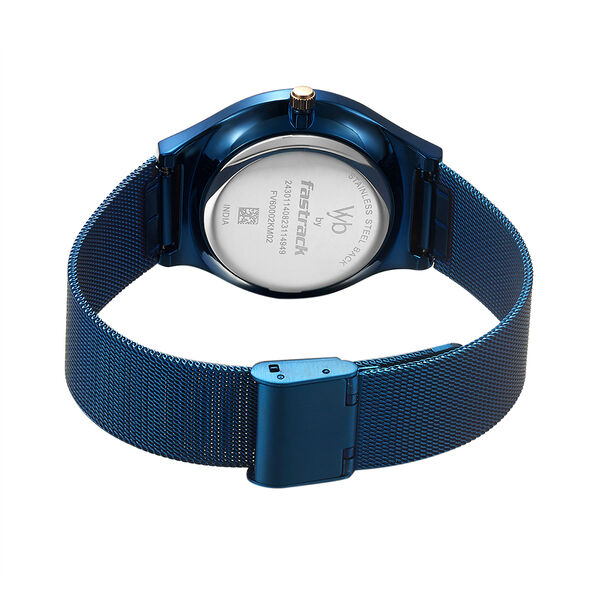 Fastrack Vyb Successor Quartz Analog Blue Dial Stainless Steel Strap Watch for Girls - image number 5