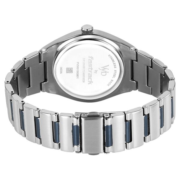Vyb Arcane By Fastrack Quartz Analog Blue Dial Metal Strap Watch For Guys - image number 6