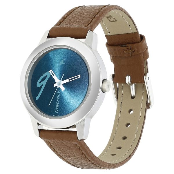 Fastrack Tropical Waters Quartz Analog Green Dial Leather Strap Watch for Girls - image number 2
