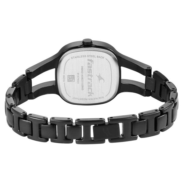 Fastrack Pulse Quartz Analog Mother Of Pearl Dial Black Metal Strap Watch For Girls - image number 4