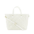 White Quilted Tote Bag - image number 1