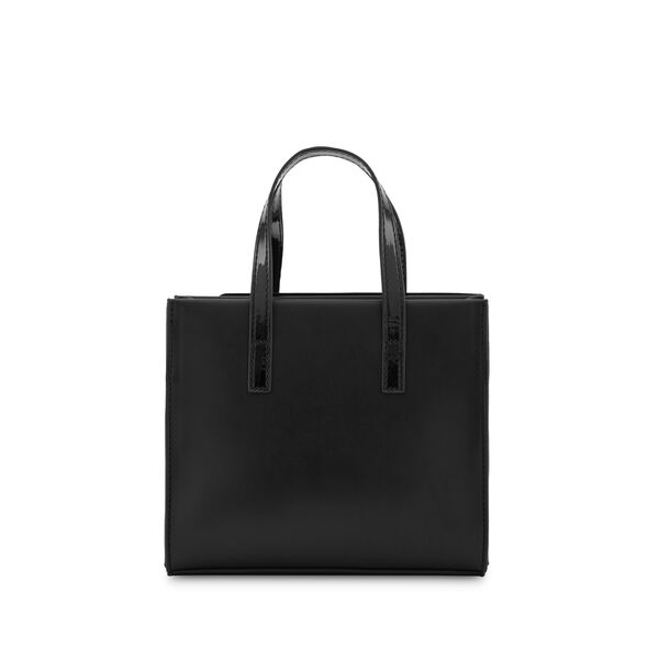 Fastrack Sling Satchel with Patent Faux-Leather Texture in Black - image number 4
