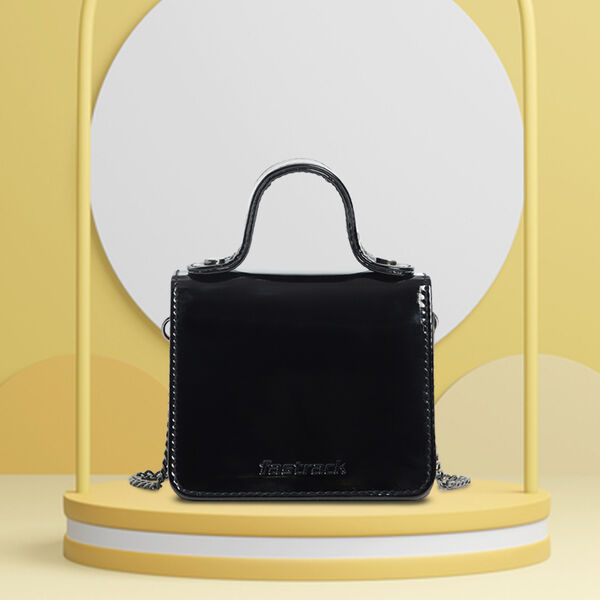 Fastrack Micro Clutch for Women | Stylish Micro Clutch with Chain Strap | Premium Clutch with Multiple Pockets made of High-Quality Faux Leather (Black) - image number 9