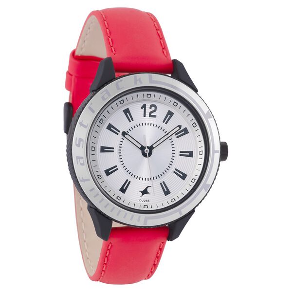 Fastrack Modular Quartz Analog Silver Dial Leather Strap Watch for Girls - image number 0
