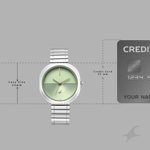 Fastrack 9 to Fine Analog with Green Dial Metal Strap Watch for Girls - image number 3