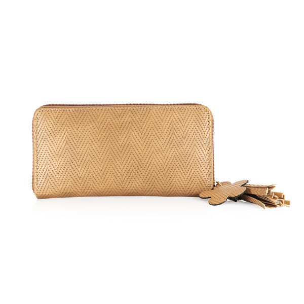 Fastrack Tan Textured Zip-around Wallet - image number 2