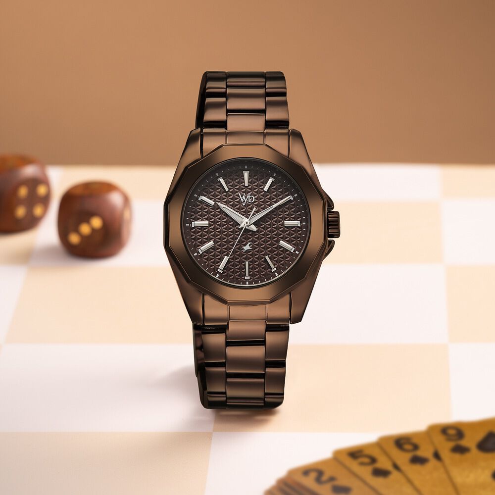 Buy Online Vyb Challenger By Fastrack Quartz Analog Brown Dial