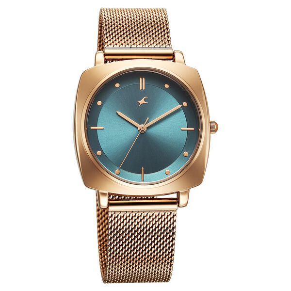 Fastrack Stunners X Quartz Analog Green Dial Stainless Steel Strap Watch For Girls - image number 1