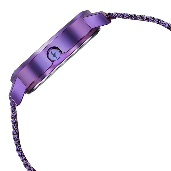 Fastrack Style Up Quartz Analog Purple Mother Of Pearl Dial Purple Stainless Steel Strap Watch For Girls - image number 3