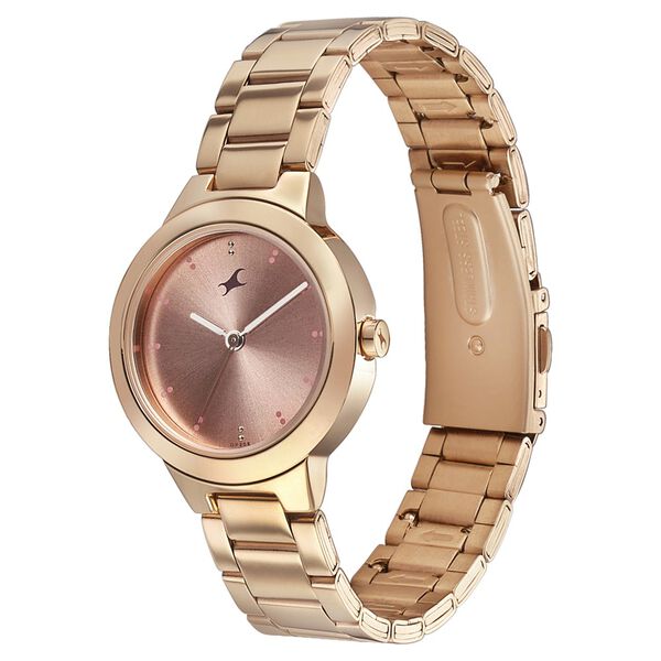 Fastrack Pulse Quartz Analog Pink Dial Stainless Steel Strap Watch for Girls - image number 2