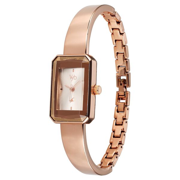 Vyb Diva By Fastrack Quartz Analog Pink Dial Metal Strap Watch For Girls - image number 3