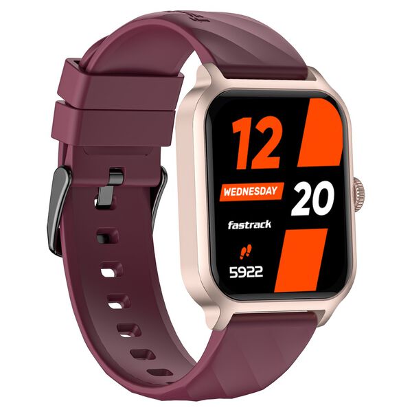 Fastrack Rave FX2 with 4.64 cm UltraVU HD Display, SingleSync BT Calling, Functional Crown with Wine Red Strap - image number 1