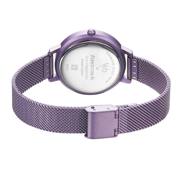 Fastrack Vyb Aurora Quartz Analog Purple Dial Stainless Steel Strap Watch for Girls - image number 5