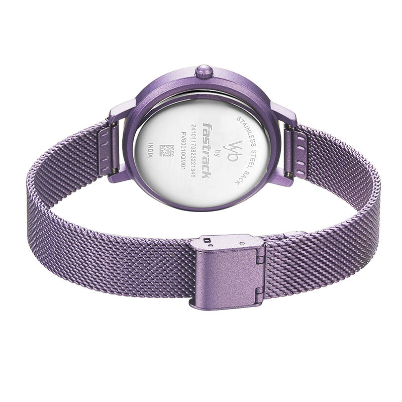 Vyb by Fastrack Quartz Analog Purple Dial Stainless Steel Strap Watch for Girls - image number 5