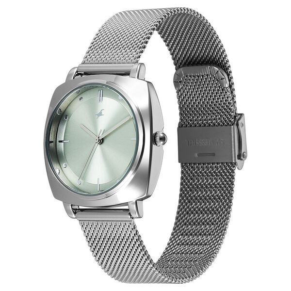 Fastrack Stunners X Quartz Analog Green Dial Stainless Steel Strap Watch For Girls - image number 2
