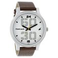 Fastrack Bold Quartz Analog White Dial Leather Strap Watch for Guys - image number 1