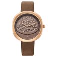 Fastrack Gelato rosegold analog leather strap watch with Chocolate dial for Girls - image number 1