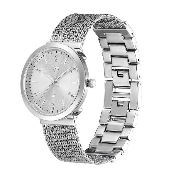Fastrack Vyb Flare Quartz Analog Silver Dial Metal Strap Watch for Girls - image number 3
