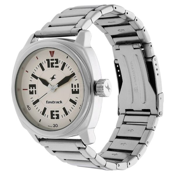 Fastrack Quartz Analog Silver Dial Stainless Steel Strap Watch for Guys - image number 1