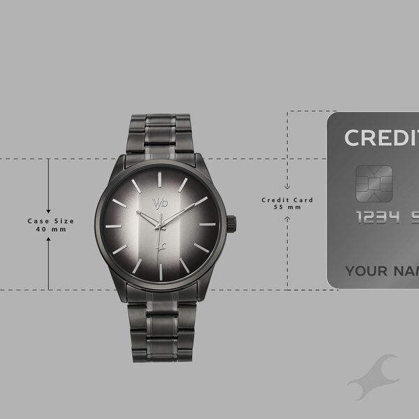 Vyb Drift By Fastrack Quartz Analog Grey Dial Grey Stainless Steel Strap Watch For Guys - image number 3