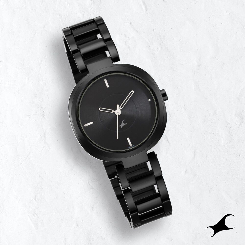Fastrack black watches for womens discount