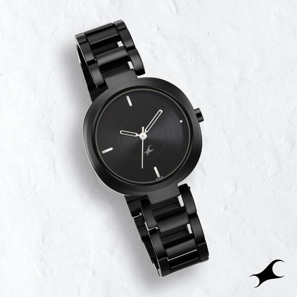 Fastrack Stunners Quartz Analog Black Dial Metal Strap Watch for Girls - image number 0