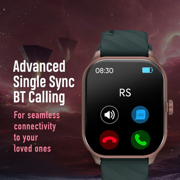 Fastrack Reflex Power|4.97 CM Super AMOLED Arched Display|410 x 502 Pixel Resolution|IP68 WR With Green Strap - image number 2