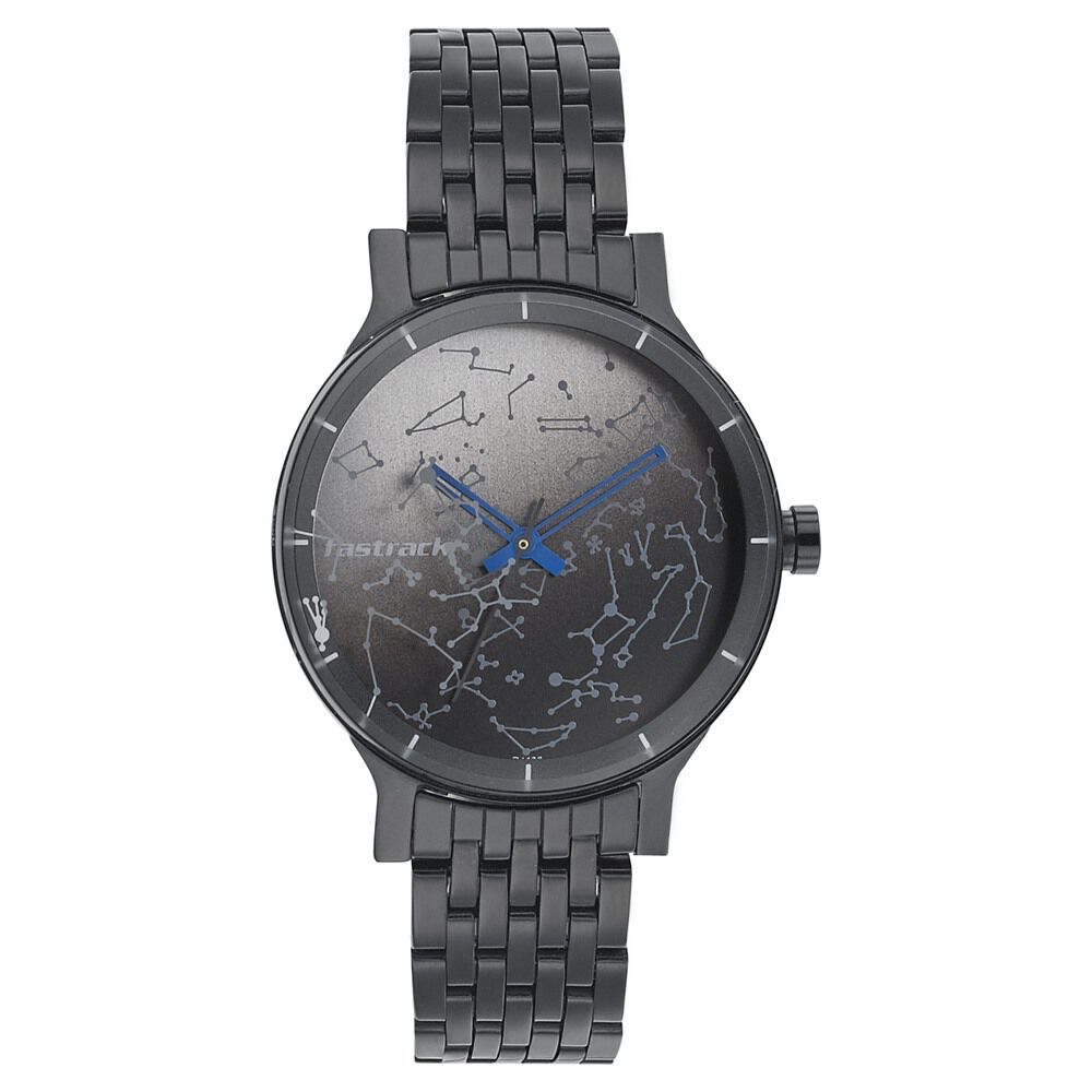 Buy Online Fastrack Space Rover Quartz Analog Black Dial Stainless Steel Strap Watch for Girls np6192nm01 Fastrack