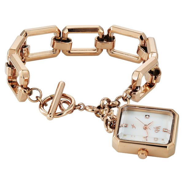 Vyb Siren By Fastrack Quartz Analog White Dial Rose Gold Metal Strap Watch For Girls - image number 4