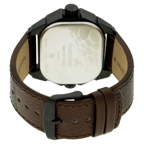 Fastrack Quartz Analog White Dial Leather Strap Watch for Guys - image number 3