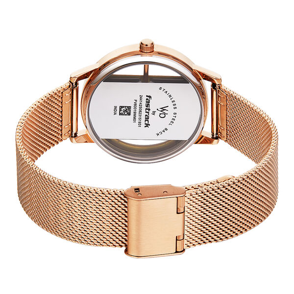 Fastrack Vyb Runway Quartz Analog Rose Gold Dial Stainless Steel Strap Watch for Girls - image number 5